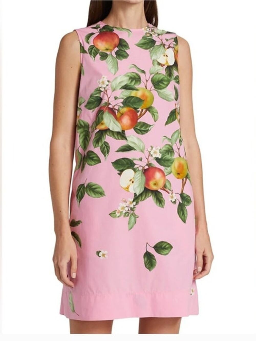 OSCAR de la RENTA Sz 10 Pink Floral Apple Blossom  Print Shift Dress Cotton 2022